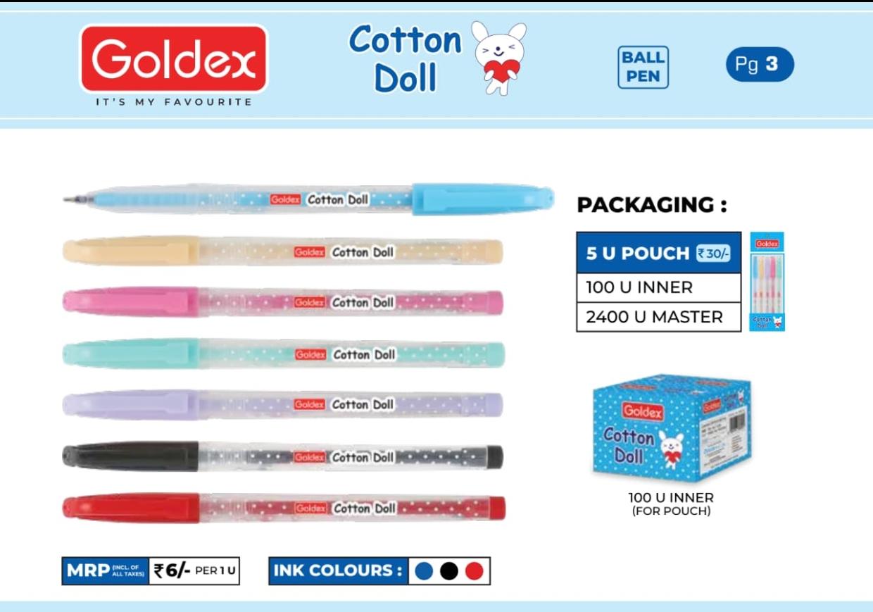 Goldex Cotton Doll ball pen