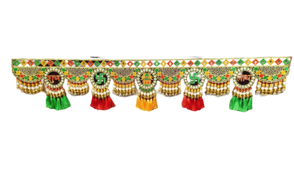 Fancy finds Taditional Art Handmade Big Door Bandarwal toran for Home Decor Hangings for DecorationToran for Main Big Door Size-49 Inch Multicolor - Image 2