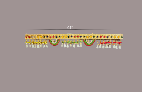Fancy finds traditional Plastic Beads Handmade Bandarwal for Entrance Decor Toran/Wall Hanging for Home Decor,Multicolour(4ft) - Image 3